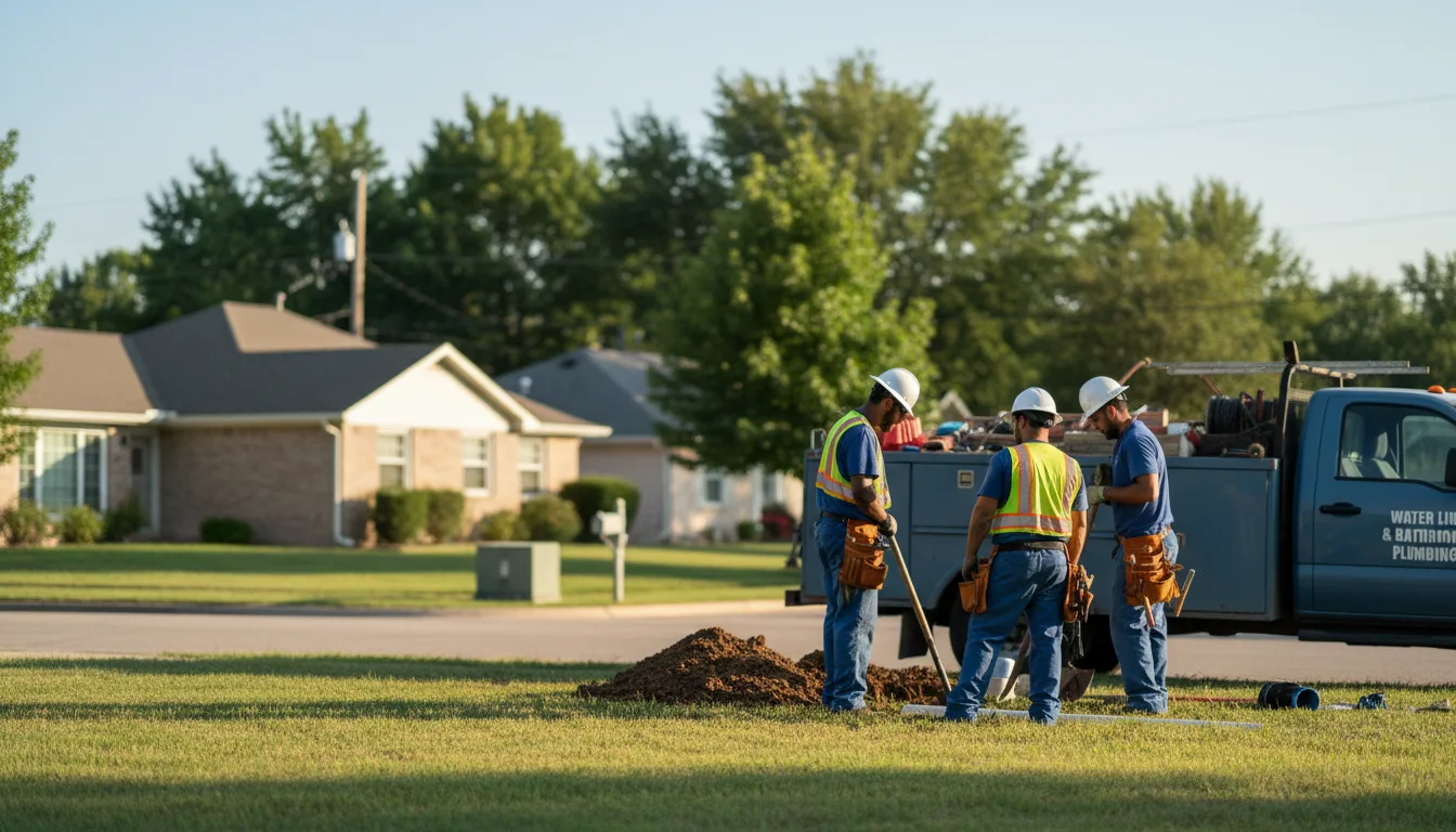 Residential water line and bathroom plumbing service in River, KY